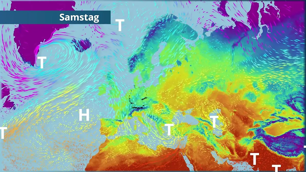 Prognose vom 27. März Der Strömungsfilm für Europa für 5 Tage