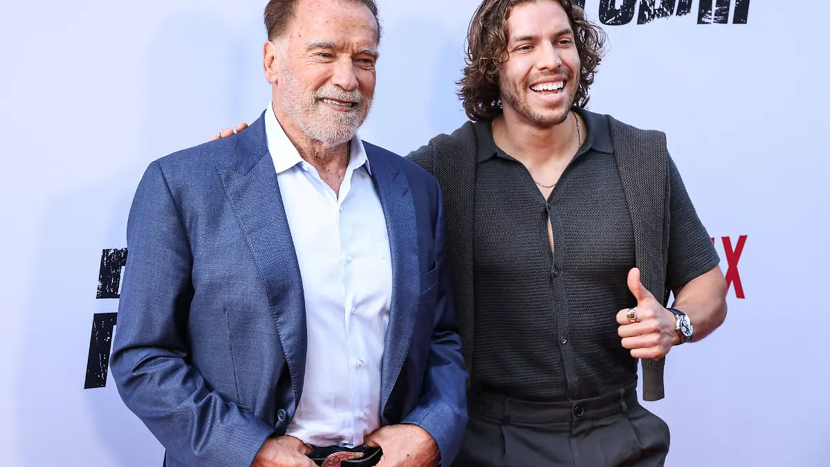 Netflix s Fubar Season 2 Premiere - LA Austrian and American actor, former Governor of California, businessman, former politician, and former professional bodybuilder Arnold Schwarzenegger and son/American actor and fitness model Joseph Baena arrive at the Los Angeles Premiere Of Netflix s FUBAR Season 2 held at the Netflix Tudum Theater on June 11, 2025 in Hollywood, Los Angeles, California, United States. Photo by Xavier Collin/Image Press Agency/ABACAPRESS.COM Hollywood California United States PUBLICATIONxNOTxINxFRAxUK Copyright: xCollinxXavier/ImagexPressxAgency/ABACAx