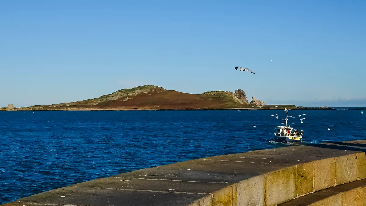 A fishing boat goes out fishing in Howth, Ireland, on November 2024. (Photo by Mairo Cinquetti/NurPhoto)