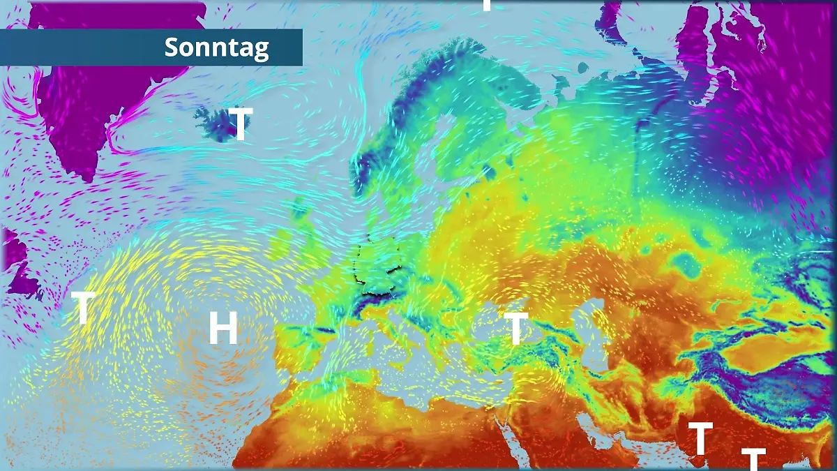 Prognose vom 28. März Der Strömungsfilm für Europa für 5 Tage