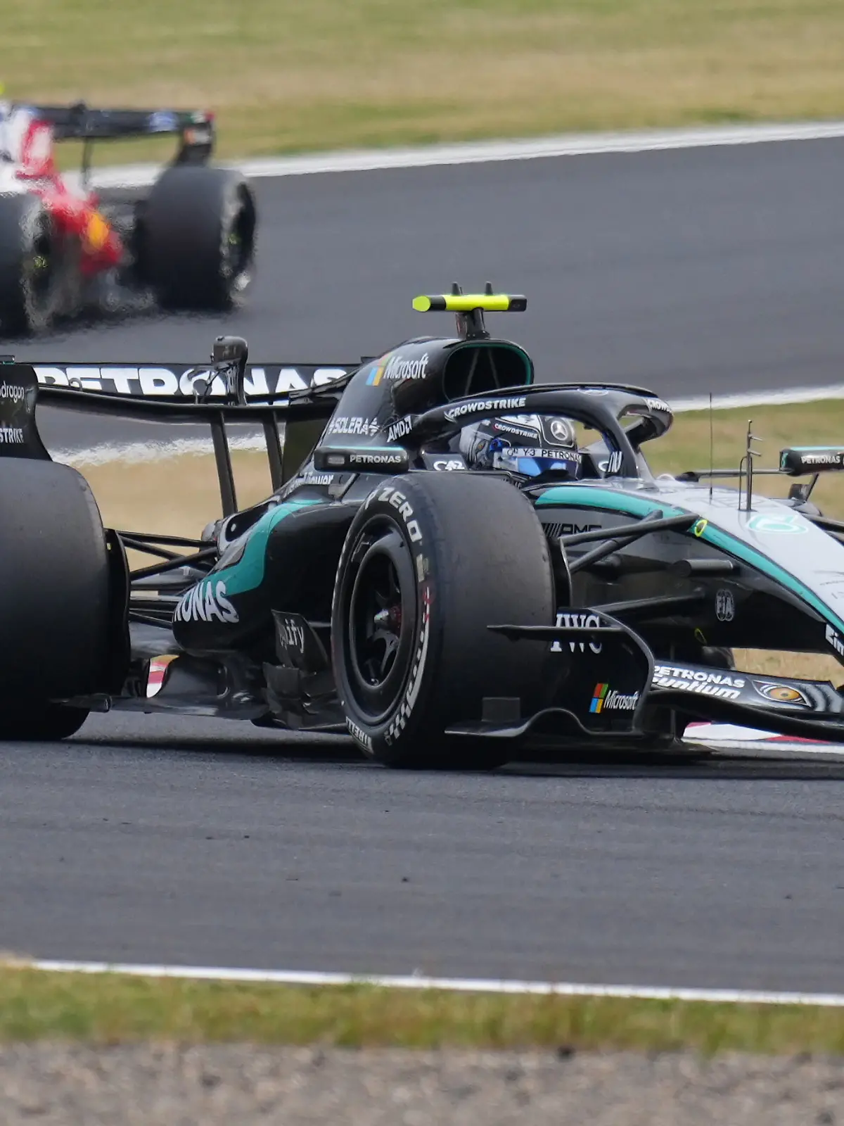 Mercedes driver Kimi Antonelli of Italy steers his car during the Japanese Formula One Grand Prix at Suzuka in central Japan, Sunday, March 29, 2026. (AP Photo/Hiro Komae)