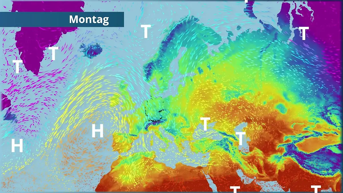 Prognose vom 29. März Der Strömungsfilm für Europa für 5 Tage