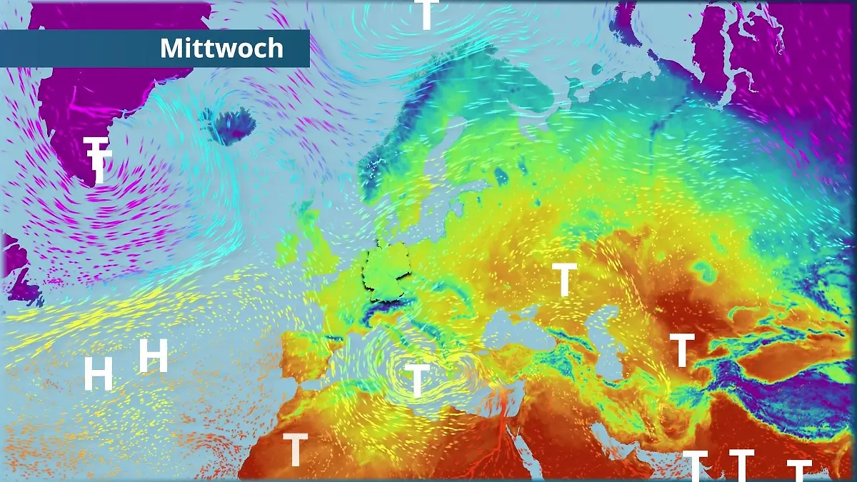 Prognose vom 31. März Der Strömungsfilm für Europa für 5 Tage
