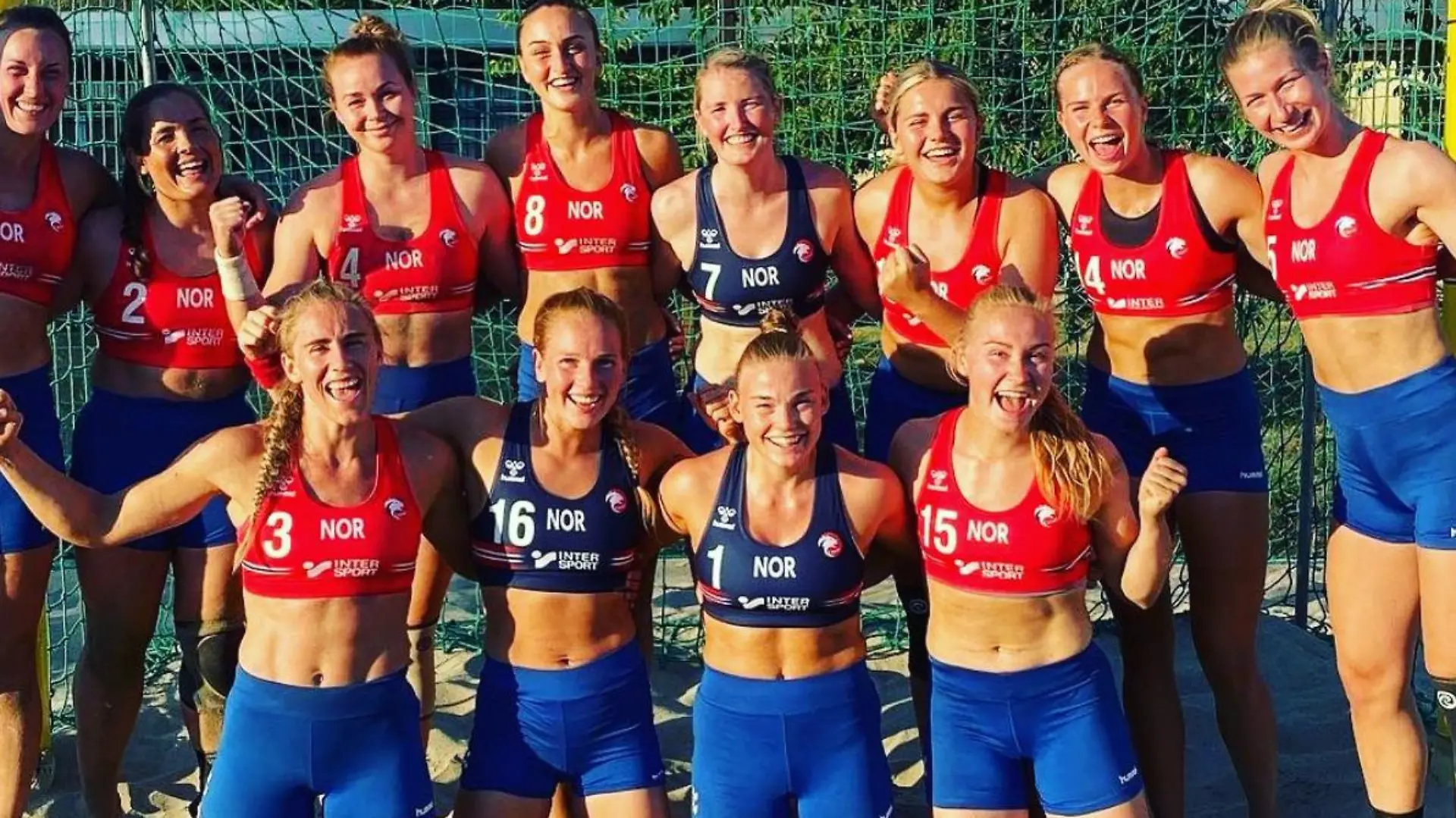 Das Beachvolleyballteam aus Norwegen.
