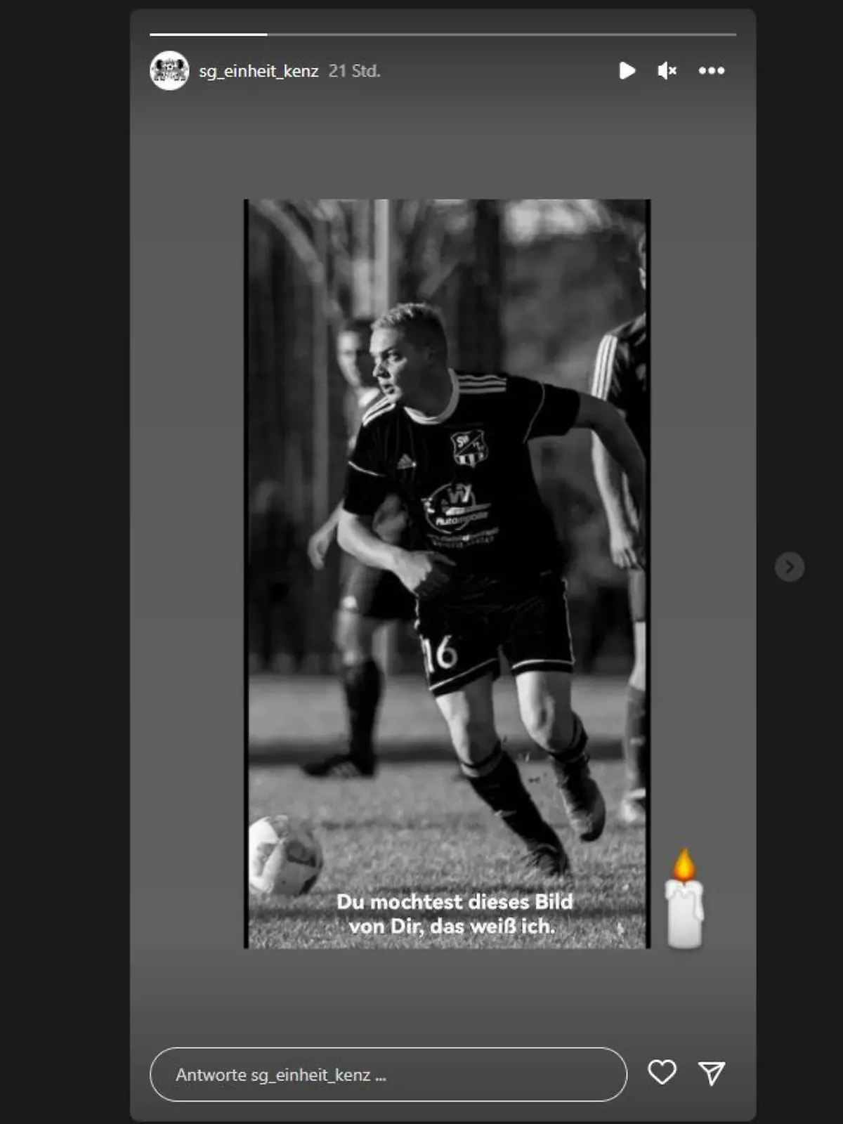 Die SG Kenz trauert um einen Mitspieler