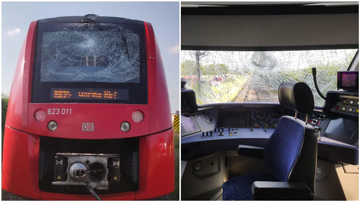 Kaiserslautern: Regionalbahn kollidiert mit Traktor