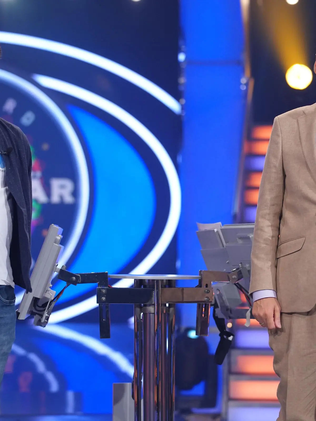 "Wer wird Millionär?"-Kandidat Ludwig Bolay und Moderator Günther Jauch