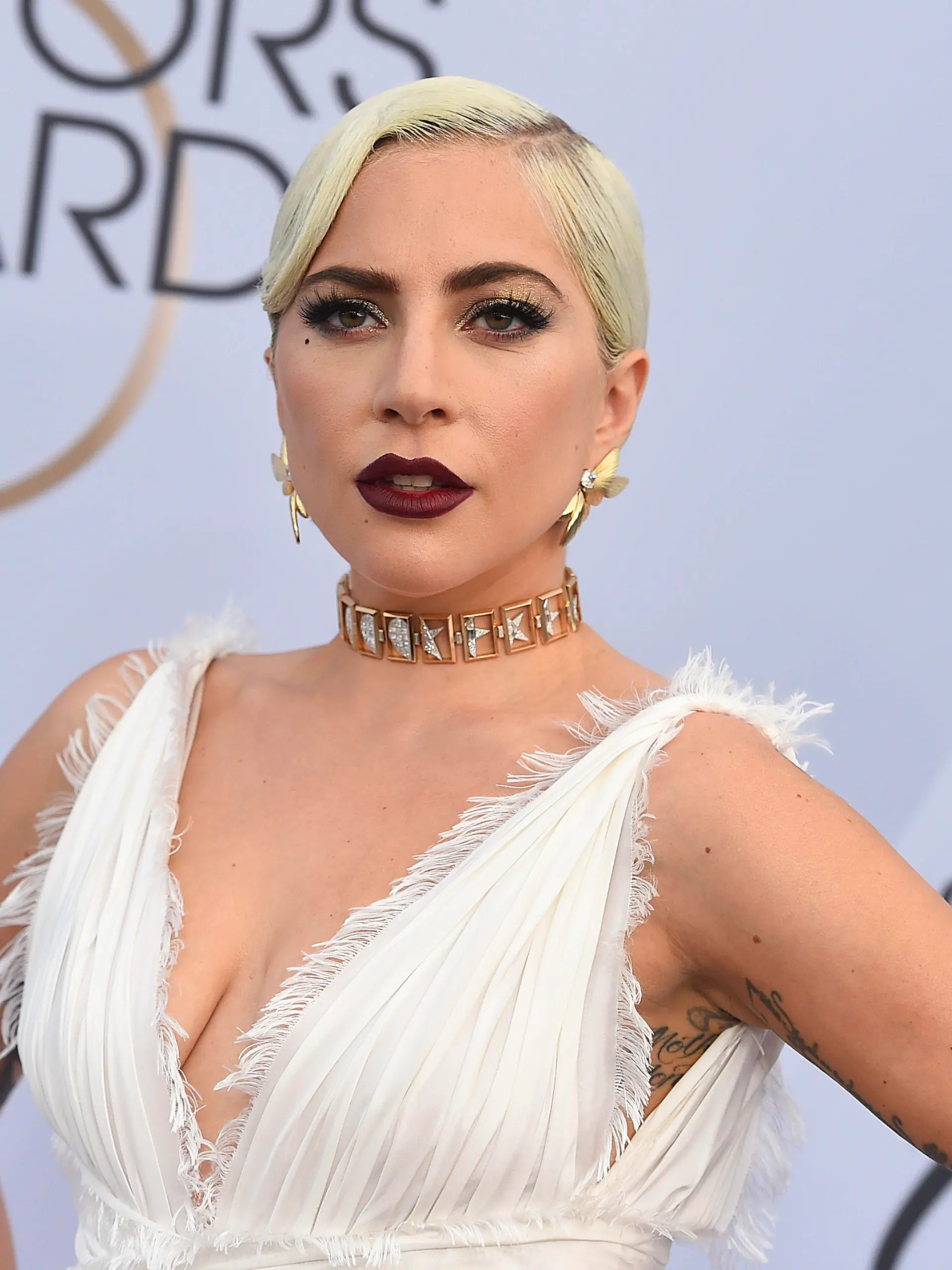 ARCHIV - 27.01.2019, USA, Los Angeles: Lady Gaga, US-amerikanische Sängerin, Songwriterin und Schauspielerin, trifft zur 25. jährlichen Verleihung der Screen Actors Guild Awards ein. Lady Gaga hat sich zwei Tagen nach dem Überfall auf ihren Hundeausführer und dem Diebstahl ihrer beiden Hunde Koji und Gustav erstmals selbst zu Wort gemeldet. (zu dpa: «Lady Gaga nach Hundediebstahl: «Ich bin todtraurig»») Foto: Jordan Strauss/Invision/AP/dpa +++ dpa-Bildfunk +++