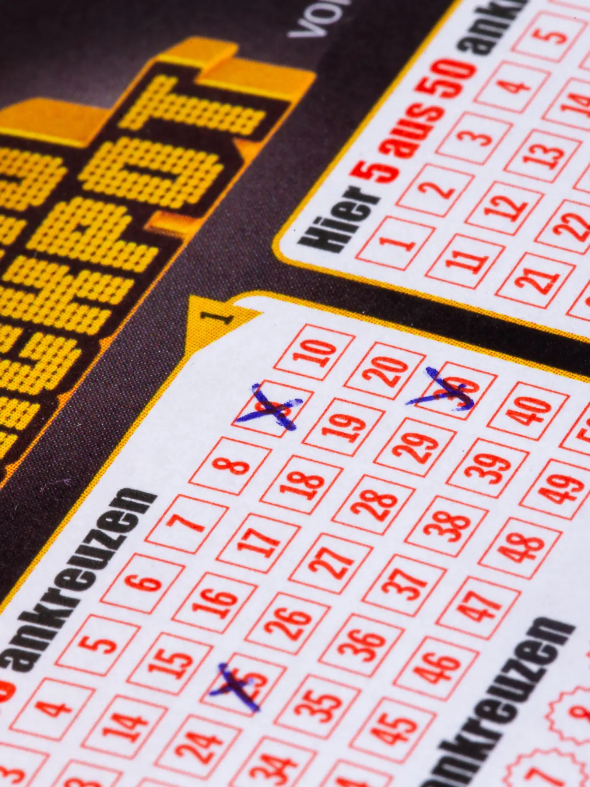 Eurojackpot: Nahaufnahme von einem Spielschein