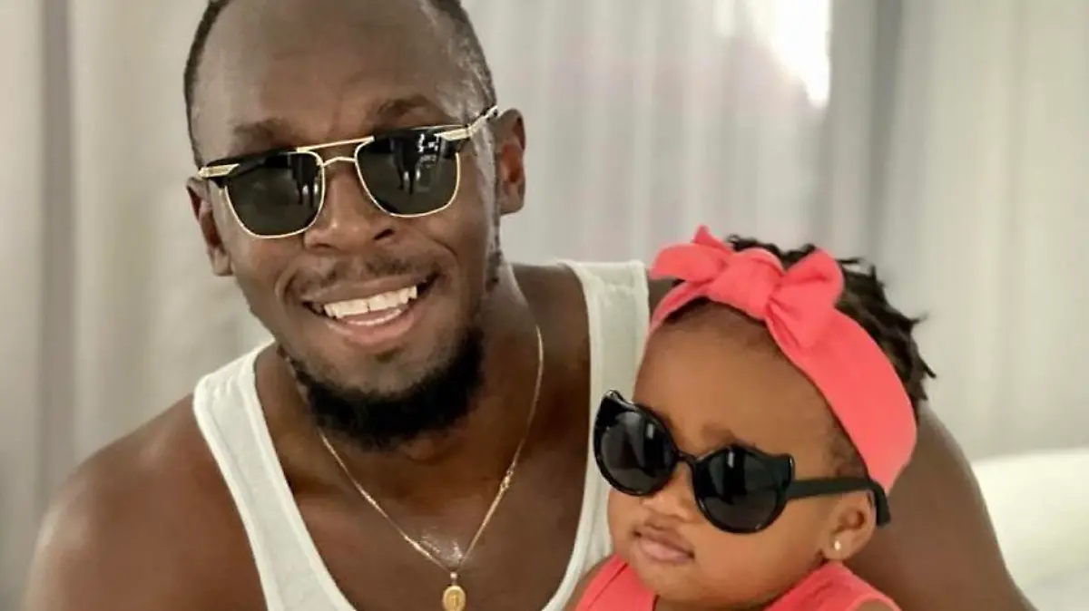 Usain Bolt mit seiner ältesten Tochter.