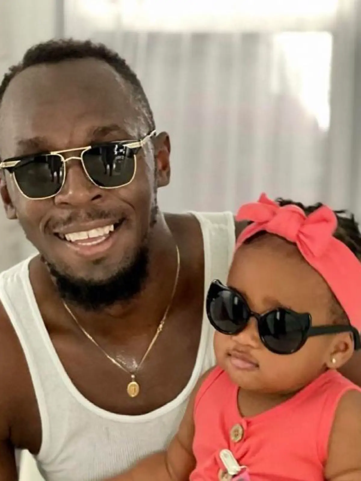Usain Bolt mit seiner ältesten Tochter.