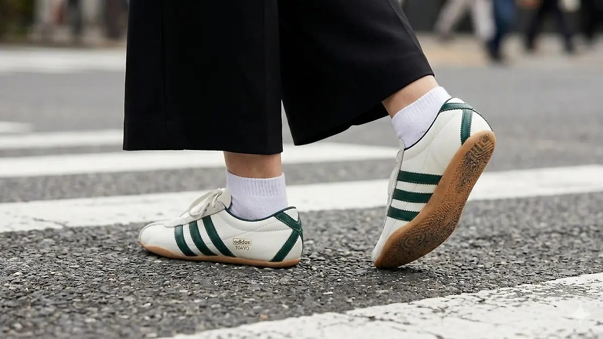 Frau trägt Adidas Tokyo Sneaker.