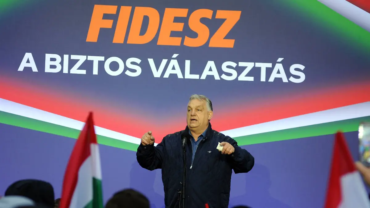 Hungary, Pecel, 28 March, 2026 - Viktor Orban, Prime Minister of Hungary, speaks during a campaign rally of the governing Fidesz Party Hungary, Pecel, 28 March, 2026 : Viktor Orban, Prime Minister of Hungary, speaks during a campaign rally of the governing Fidesz Party. The rally is part of the Prime Minister s nationwide campaign trail before the Hungarian General Election scheduled for April 12, Credit:Giuseppe Lian / Avalon Hungary, Pecel PUBLICATIONxNOTxINxUKxFRAxUSA Copyright: xGiuseppexLianx/xAvalonx 1087459821
