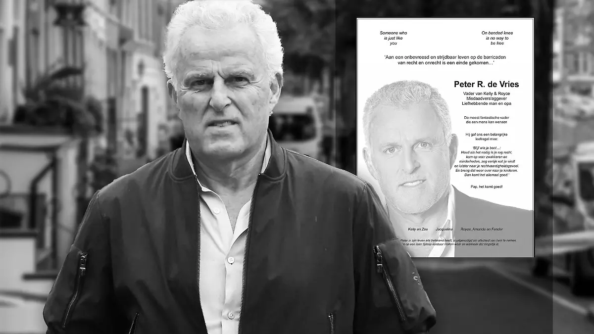 Todesanzeige der Familie des getöteten Peter de Vries.