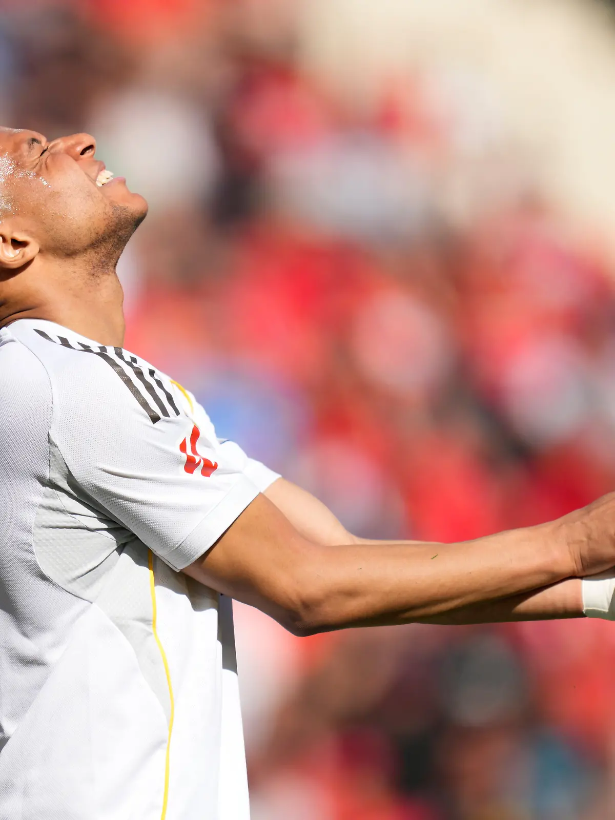 Real Madrid's Kylian Mbappe reacts during a La Liga soccer match between Mallorca and Real Madrid in Palma de Mallorca, Spain, Saturday, April 4, 2026. (AP Photo/Jose Breton)