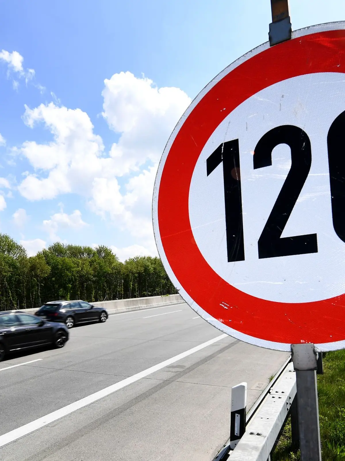 Nicht versteckt von Bäumen oder Büschen: Dieses Tempolimit-Schild ist gut erkennbar.