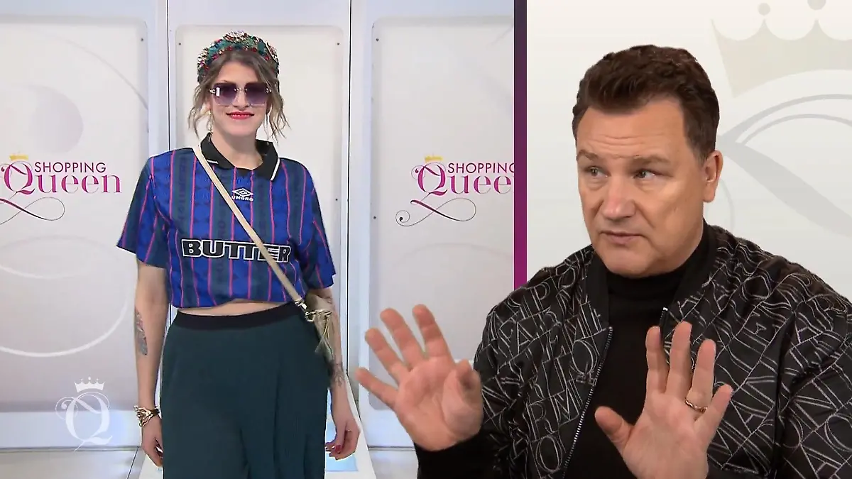 Vanessa auf dem Laufsteg, Guido gestikulierend im Interview