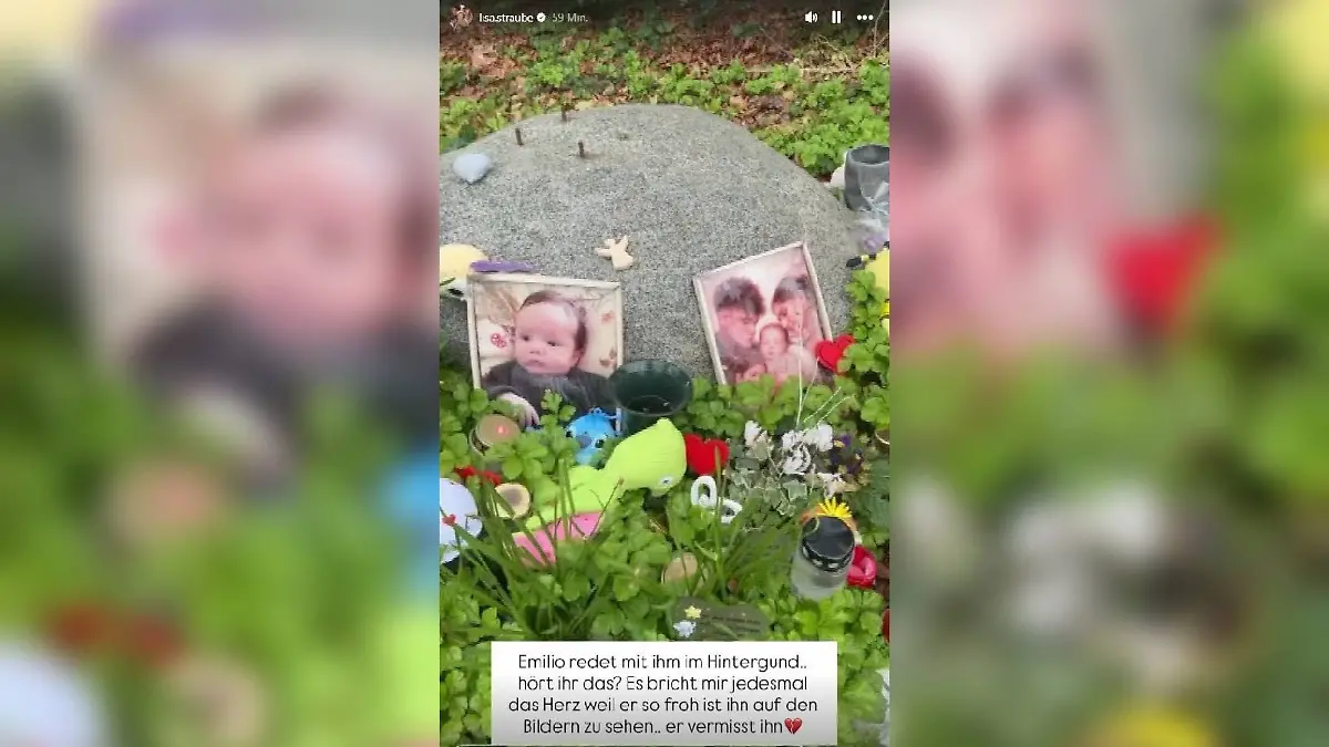 In ihrer Instagram-Story zeigt Lisa Straube das Grab ihres Sohnes Xavi.