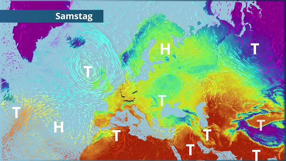 Prognose vom 10. April Der Strömungsfilm für Europa für 5 Tage