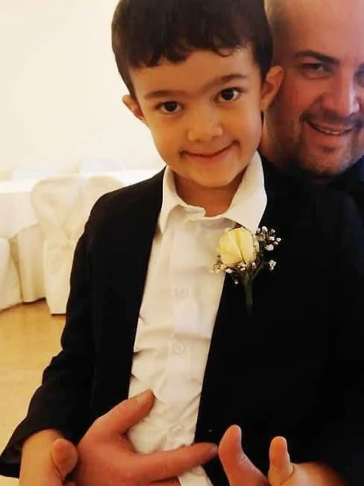 Matteo (12) mit seinem Vater Maurizio.