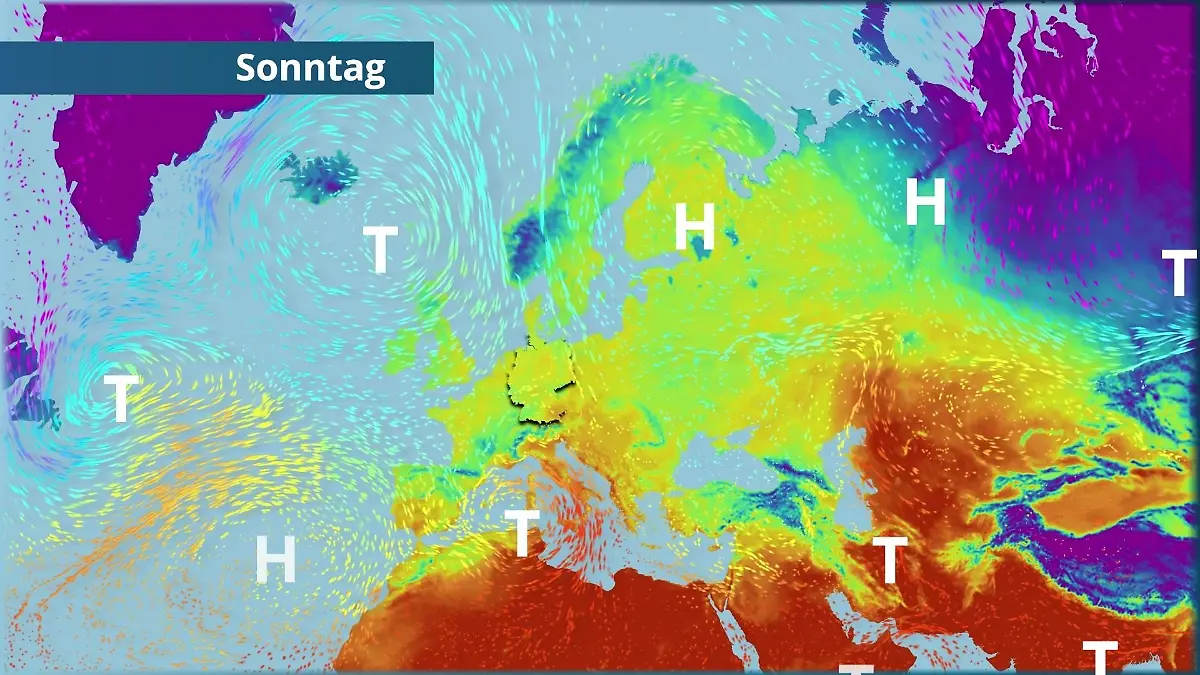 Prognose vom 11. April Der Strömungsfilm für Europa für 5 Tage