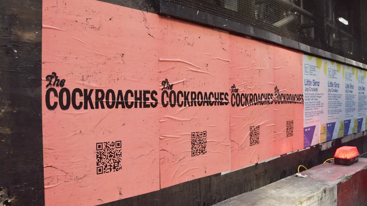 April 9, 2026, London, United Kingdom: Cryptic posters seen advertising 'The Cockroaches' along with a QR code in Soho . Believed to be teasing the new Rolling Stones album and possibly concerts. The iconic rock band previously played secret shows in the 1970s under the alias The Cockroaches. (Credit Image: © Vuk Valcic/SOPA Images via ZUMA Press Wire