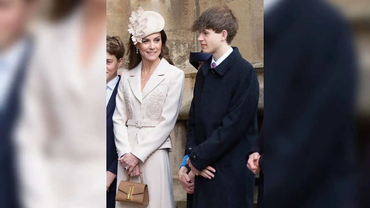 Prinzessin Kate mit dem jüngsten Enkel von Queen Elizabeth, James Mountbatten-Windsor.