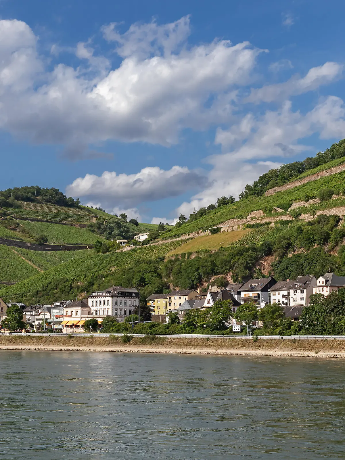 In Rüdesheim wurde zunächst ein E-Scooter und dann eine Leiche am Rheinufer entdeckt.