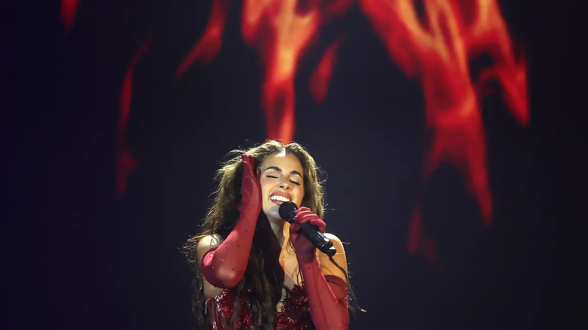 BERLIN, GERMANY - FEBRUARY 28: Sarah Engels participates in the Eurovision Song Contest (ESC) German final at Studio Berlin Adlershof on February 28, 2026 in Berlin, Germany. Nine finalist acts competed in the final selection for the German national winner to challenge international singers in the 70th Eurovision Song Contest in Vienna in May.  (Photo by Adam Berry/Getty Images)