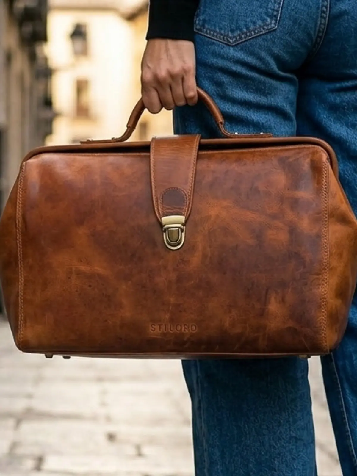 Frau trägt eine Doctor Bag von Stilord.