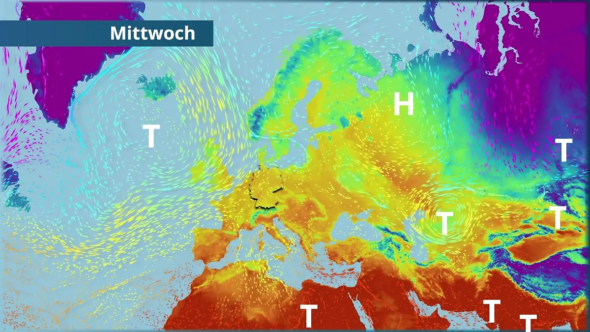 Prognose vom 14. April Der Strömungsfilm für Europa für 5 Tage