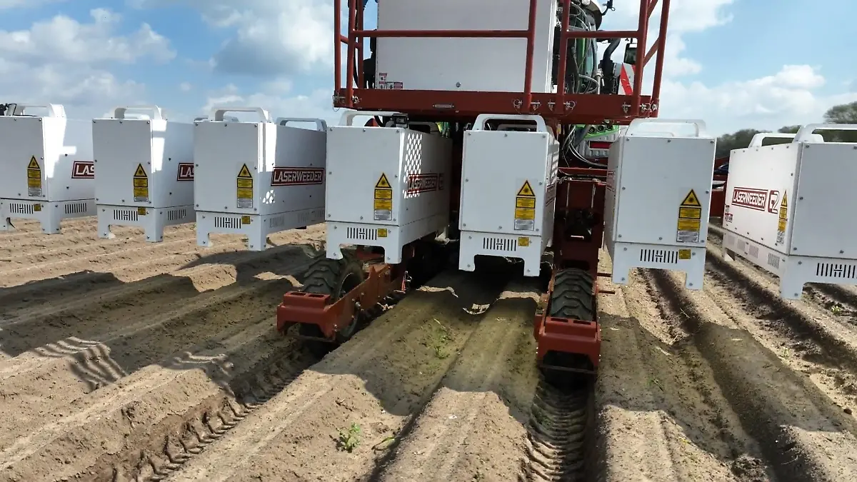 Landwirt setzt auf Laser gegen Unkraut Hightech auf dem Feld