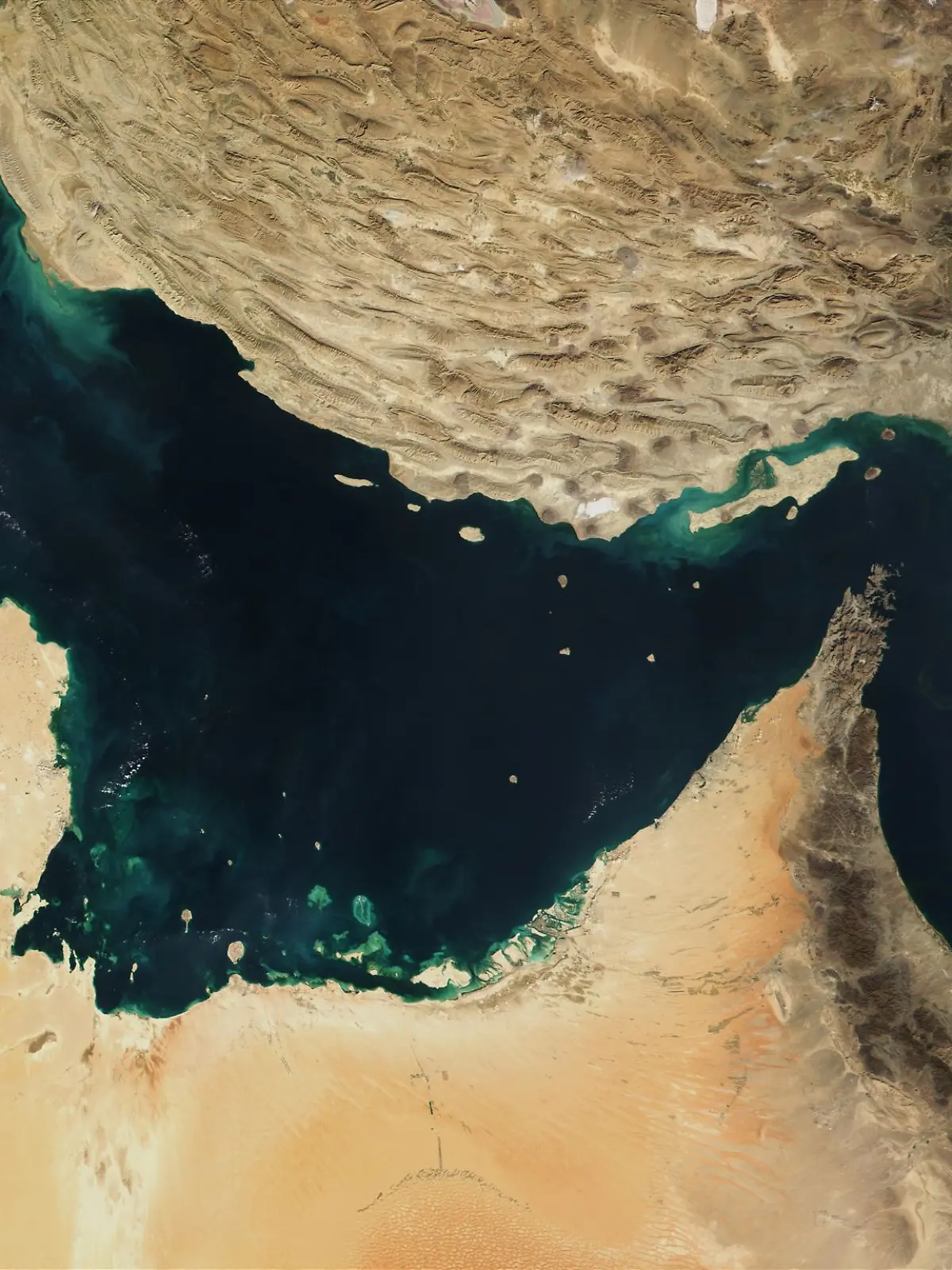 Der Persische Golf und die Straße von Hormus. Die angekündigte von Schiffen in der Meerenge sorgt für neue Unsicherheit am Markt.