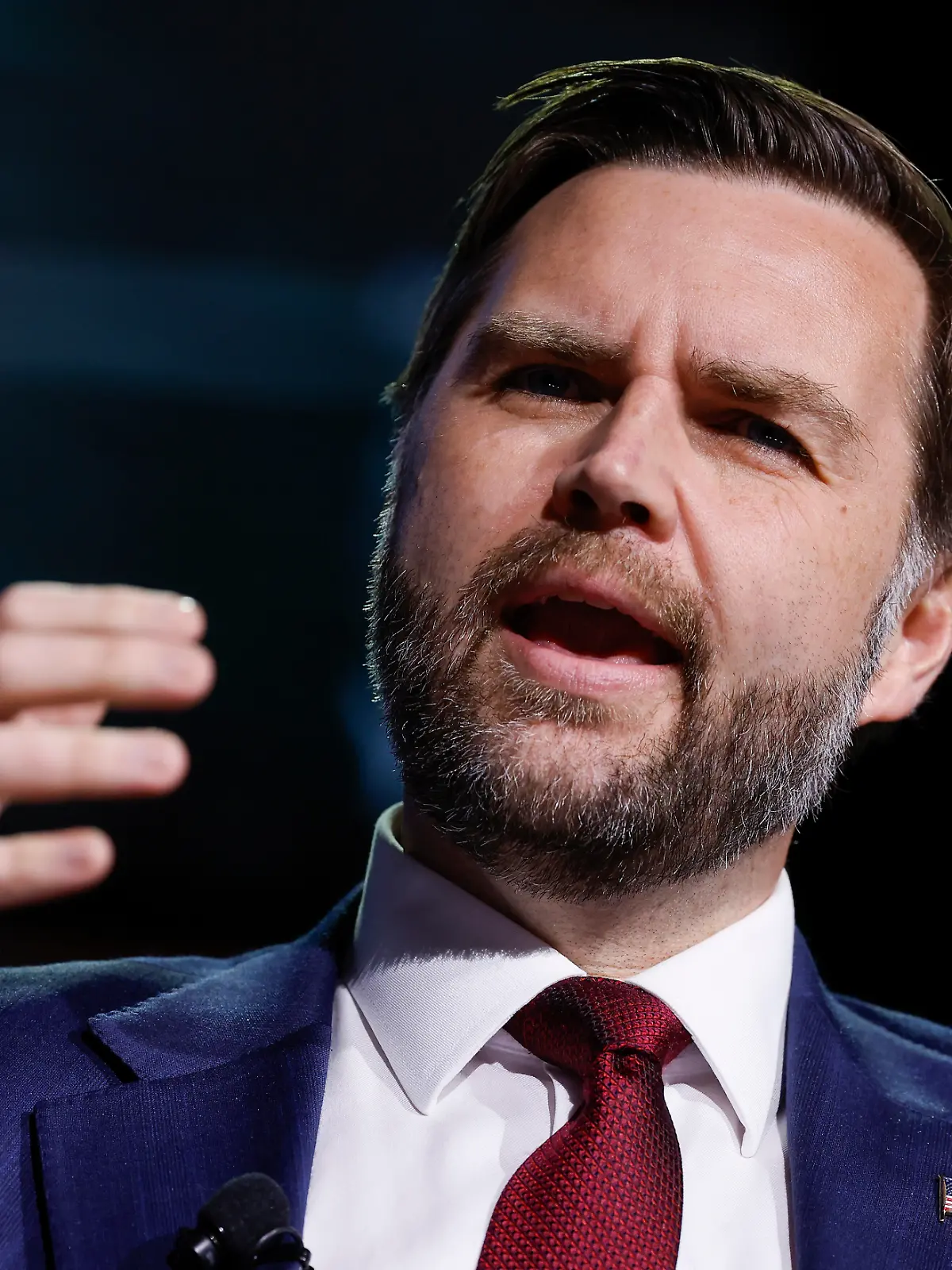 Vice President JD Vance speaks during a Turning Point USA event at Akins Ford Arena at the Classic Center in Athens, Ga., Tuesday, April 14, 2026. (Chip Somodevilla/Pool via AP)