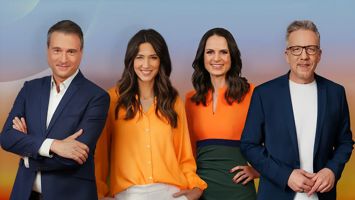 Jörg Boecker, Sabrina Ilski, Sybille Scharr und Jan Malte Andresen moderieren „Deutschland am Morgen“. 