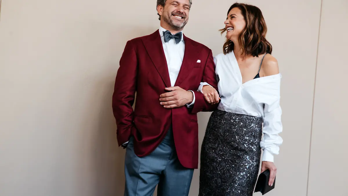 Joshua Jackson und Katie Holmes am 14. April 2026 bei der Premiere von „Brunello”.