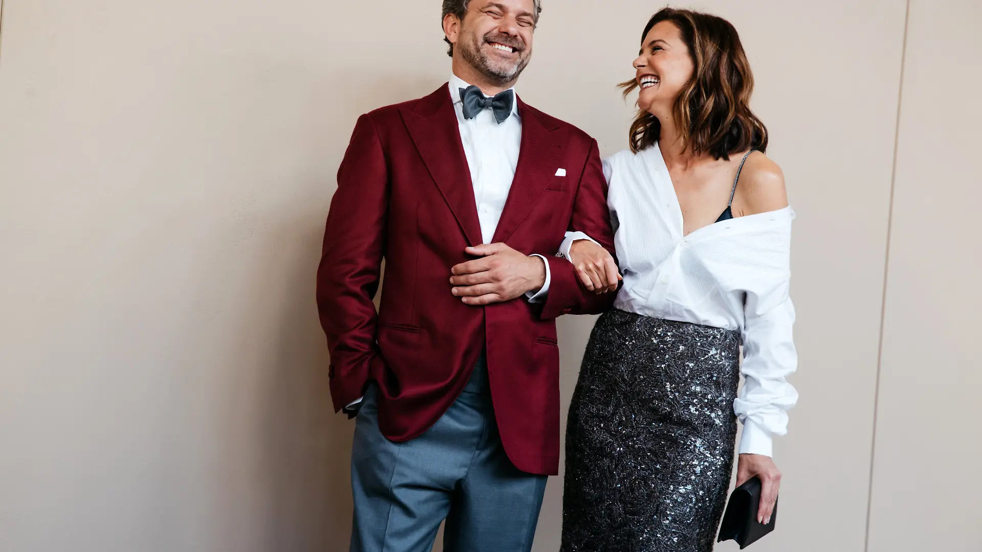 Joshua Jackson und Katie Holmes am 14. April 2026 bei der Premiere von „Brunello”.