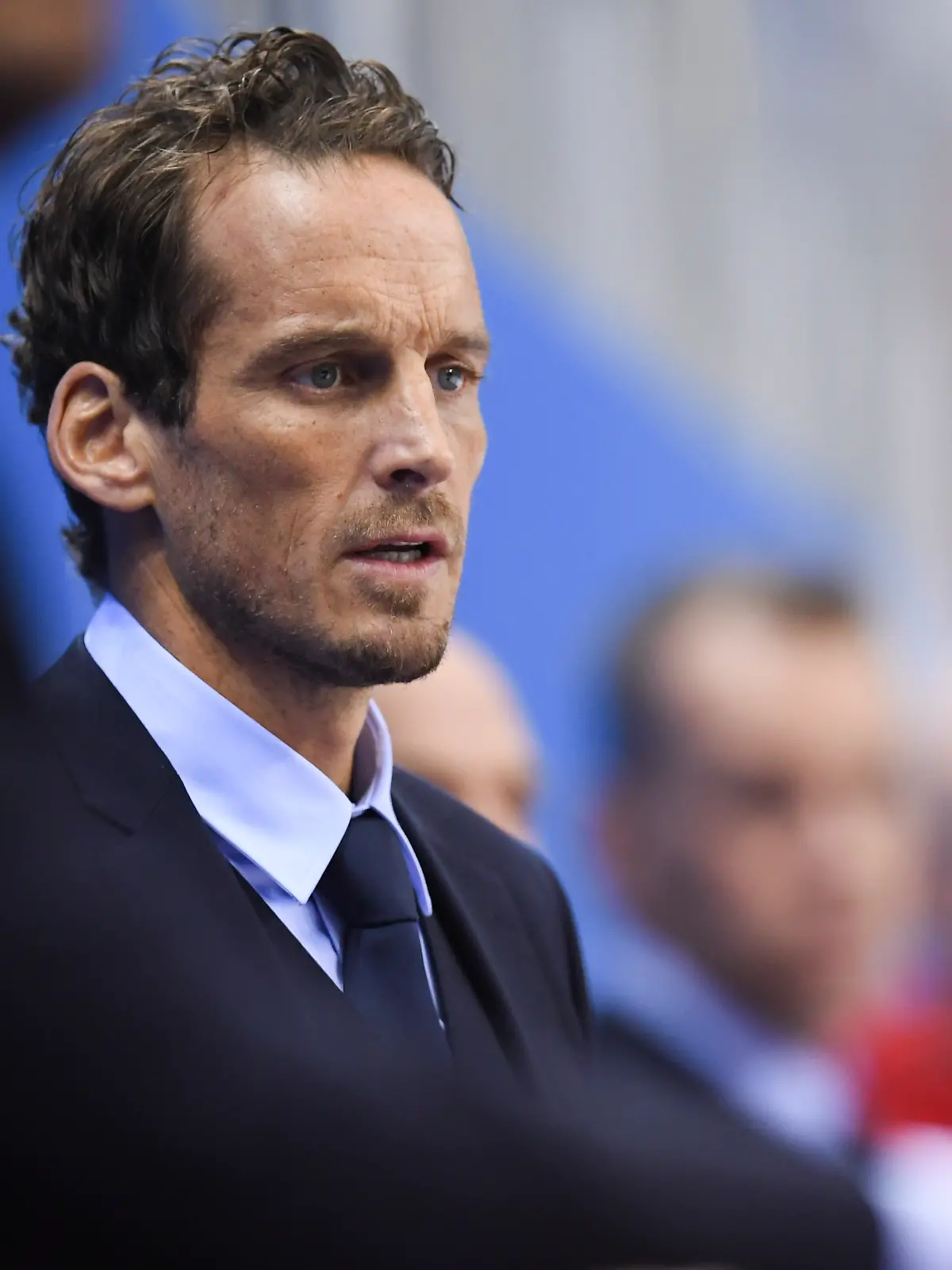 Patrick Fischer, head coach of Switzerland, looks on during the men ice hockey play-off qualification match between Switzerland and Germany in the Kwandong Hockey Center in Gangneung during the XXIII Winter Olympics 2018 in Pyeongchang, South Korea, on Thuesday, February 20, 2018. (KEYSTONE/Gian Ehrenzeller)