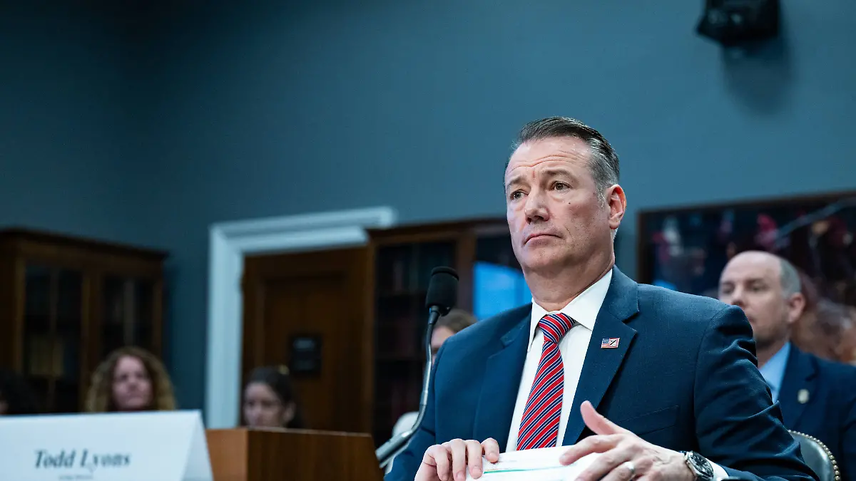 Acting Director of U.S. Immigration and Customs Enforcement Todd Lyons testifies at a House Committee on Appropriations: Subcommittee on Homeland Security hearing in the Rayburn House office building in Washington, DC on Wednesday, May 14, 2025. . PUBLICATIONxINxGERxSUIxAUTxHUNxONLY WAP20250514054 ANNABELLExGORDON
