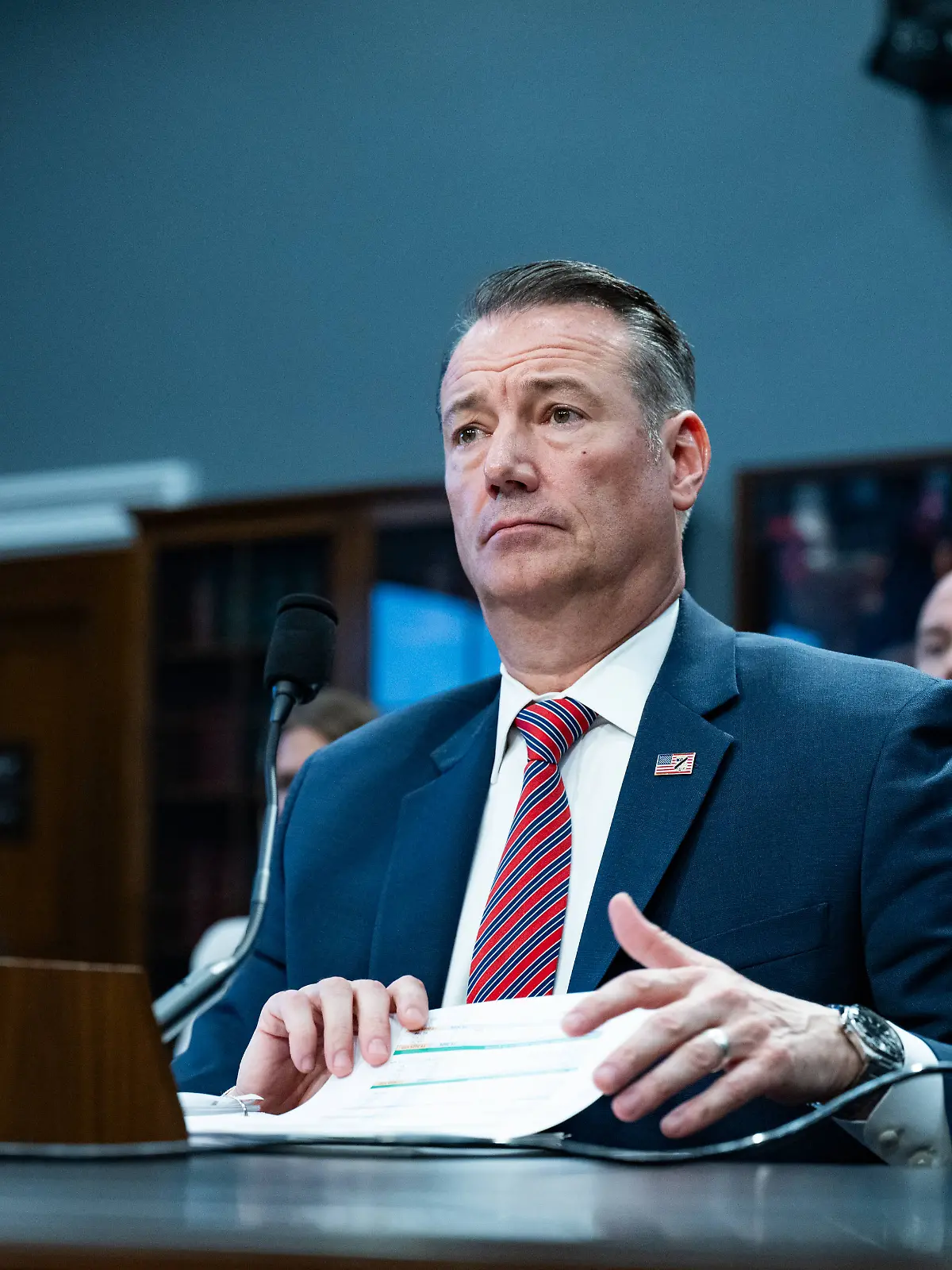 Acting Director of U.S. Immigration and Customs Enforcement Todd Lyons testifies at a House Committee on Appropriations: Subcommittee on Homeland Security hearing in the Rayburn House office building in Washington, DC on Wednesday, May 14, 2025. . PUBLICATIONxINxGERxSUIxAUTxHUNxONLY WAP20250514054 ANNABELLExGORDON