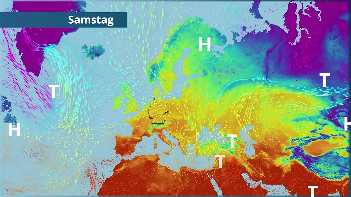 Prognose vom 17. April Der Strömungsfilm für Europa für 5 Tage