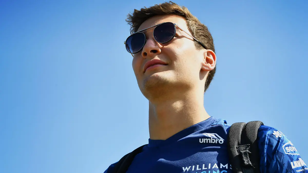 Formula 1 2021: British GP SILVERSTONE CIRCUIT, UNITED KINGDOM - JULY 16: George Russell, Williams during the British GP at Silverstone Circuit on Friday July 16, 2021 in Northamptonshire, United Kingdom. Photo by Mark Sutton / Sutton Images Images PUBLICATIONxINxGERxSUIxAUTxHUNxONLY GP2110_094523MS1_1266