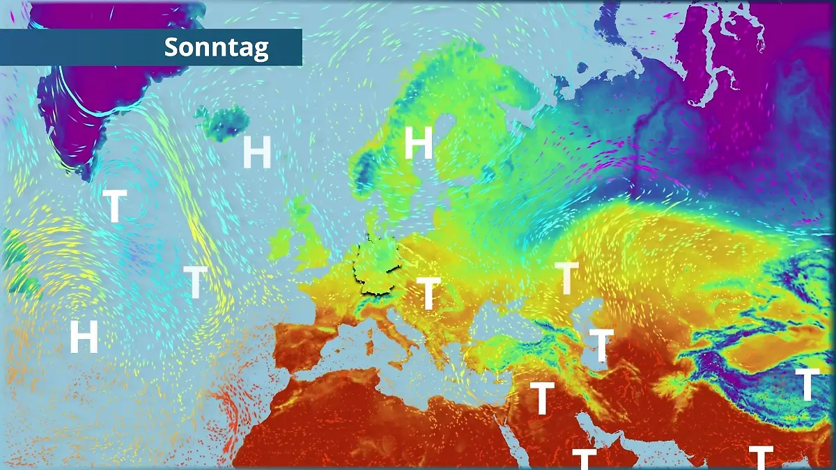 Prognose vom 18. April Der Strömungsfilm für Europa für 5 Tage