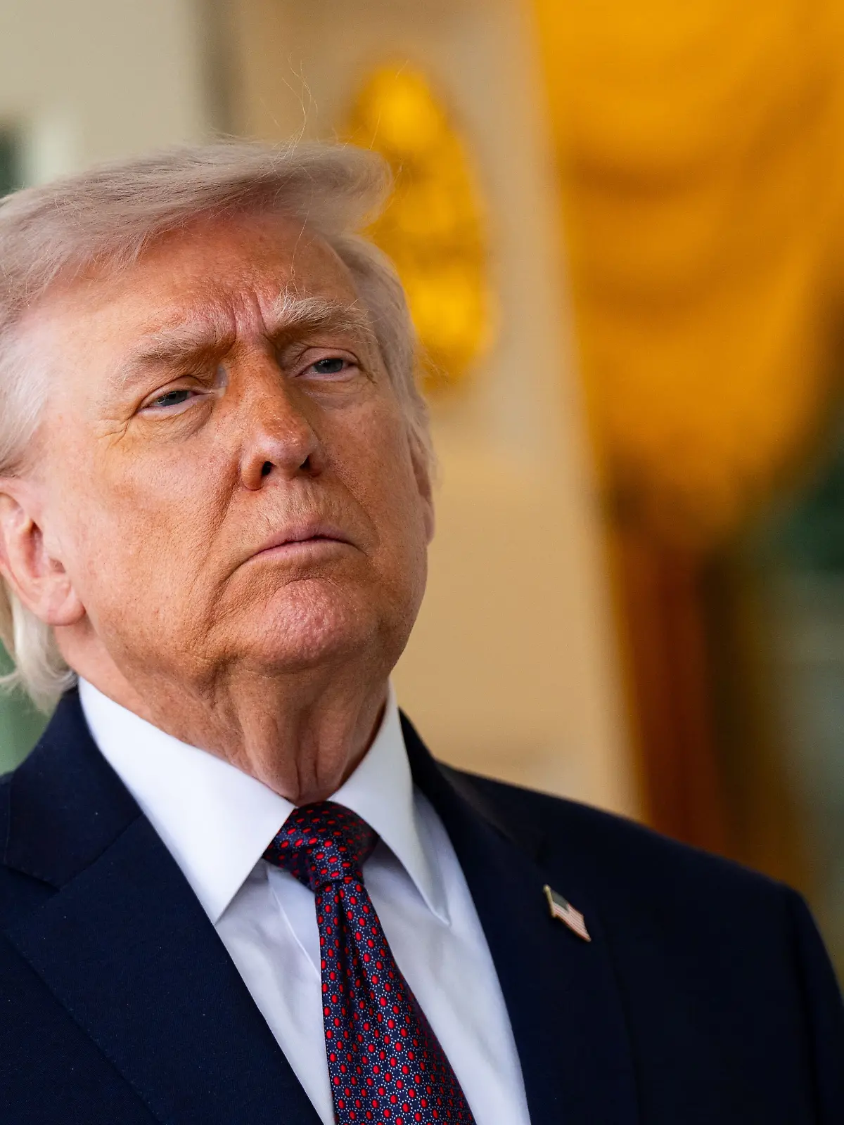 US President Donald Trump speaks to members of the media outside the Oval Office of the White House in Washington, DC, US, on Monday, April 13, 2026. Trump is highlighting the "No Tax on Tips" policy, which allows eligible workers to deduct qualified tips from their federal income taxes as part of the One Big Beautiful Bill Act. CAP/ADM/CNP ©CNP/ADM/Capital Pictures