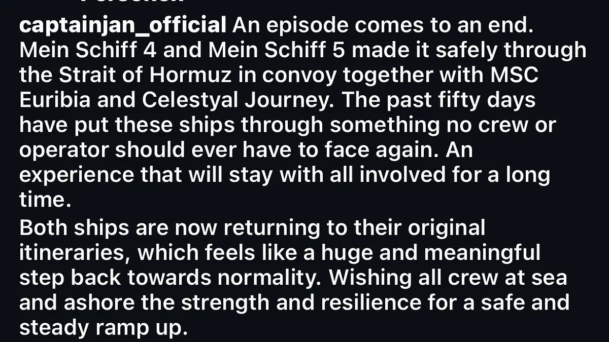 Der Post auf Englisch lässt ahnen, was die Crew durchlebt hat 