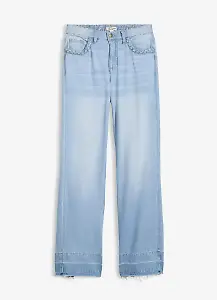 Wide-Leg-Jeans Mid Waist, Baumwolle