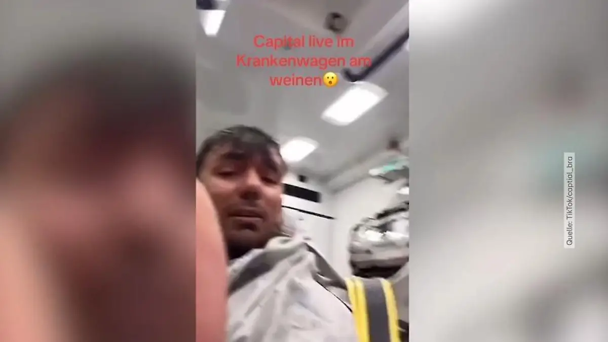 Livestream aus dem Krankenwagen! Sorge um Capital Bra So geht's dem Rapper nach Drogenexzess