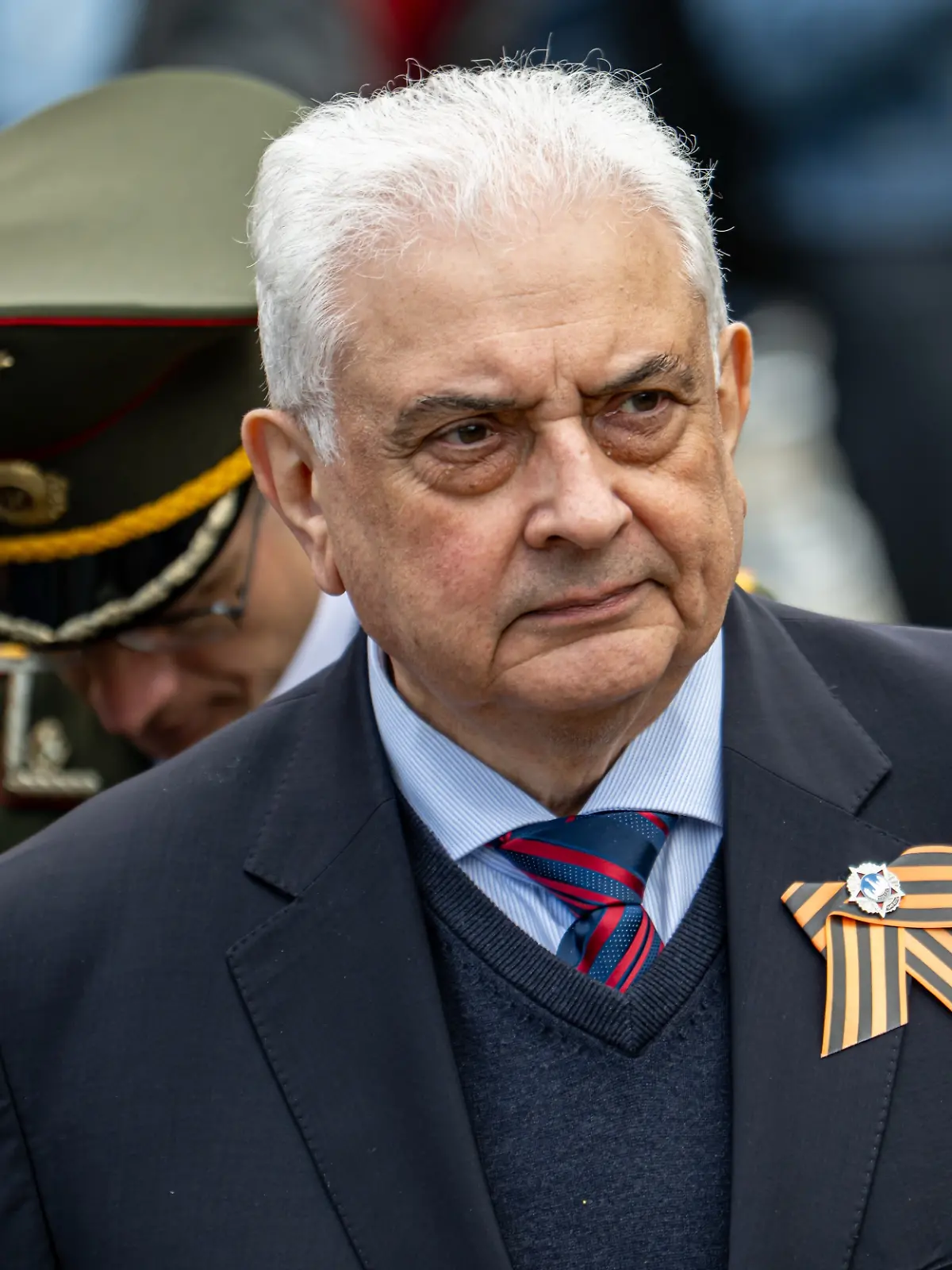 Sergej Netschajew, russischer Botschafter in Deutschland, kommt zum Gedenken zum 80. Jahrestag des Endes des Zweiten Weltkriegs und der Befreiung Deutschlands vom nationalsozialistischen Terror am Sowjetischen Ehrenmal in der Schönholzer Heide an. +++ dpa-Bildfunk +++