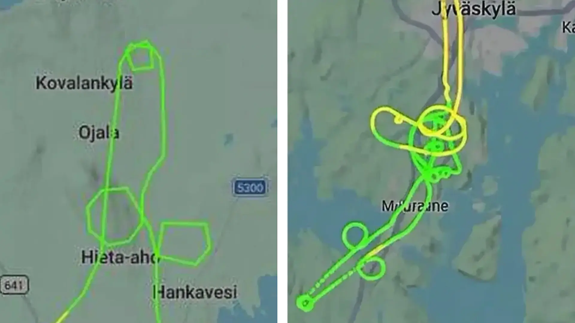 Mindestens vier Flugzeuge sollen für die Muster verantwortlich sein, so finnische Medien.