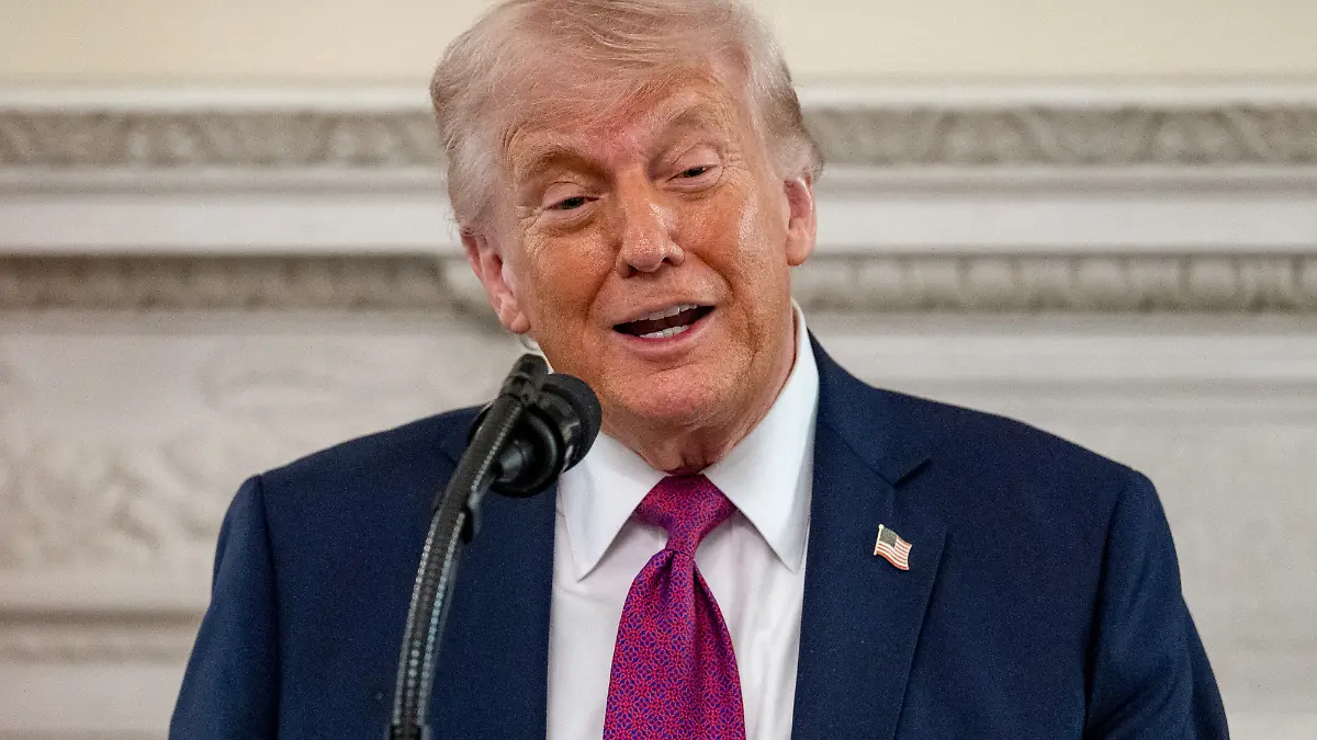 Donald Trump hält eine Rede im State Dining Room in Washington
